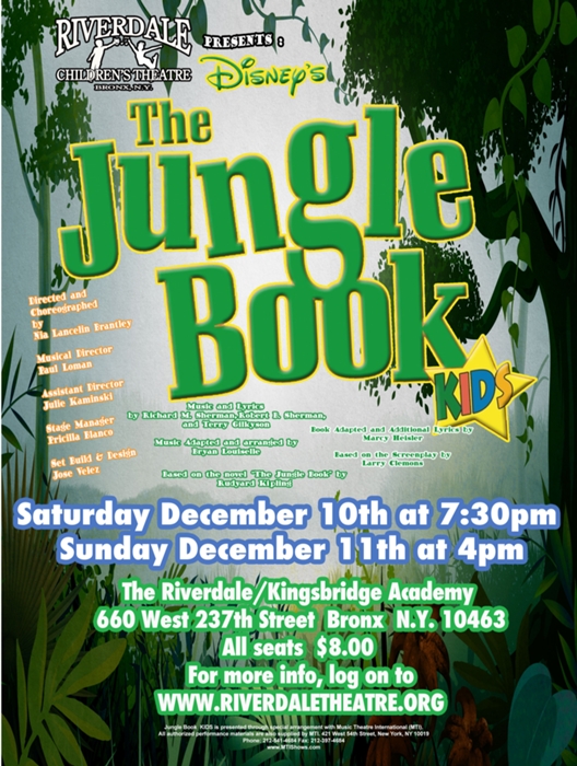 disneys the jungle book kids at riverdale childrens theatre jungle book flyer