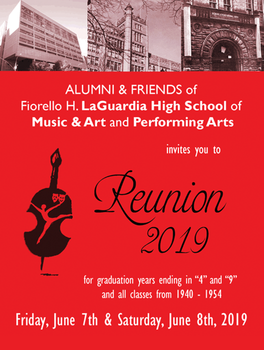 Reunion 2019 at Alumni Friends of LaGuardia HS Performances June 8