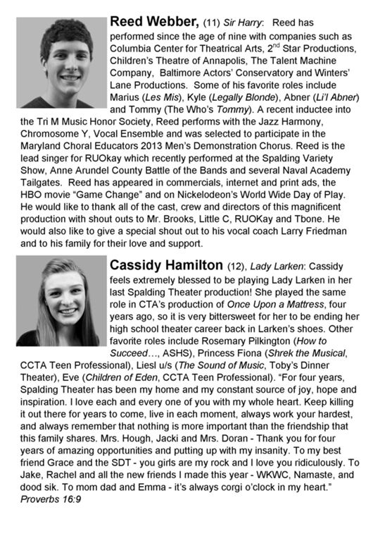 Once Upon a Mattress at Spalding High School Performances