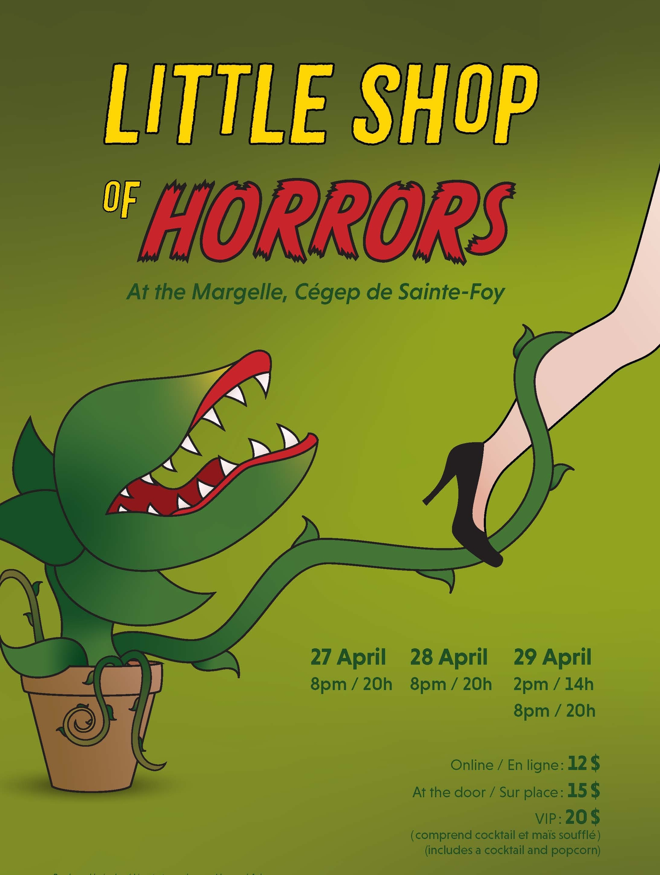 Little Shop of Horrors at Cégep de SainteFoy Performances April 27