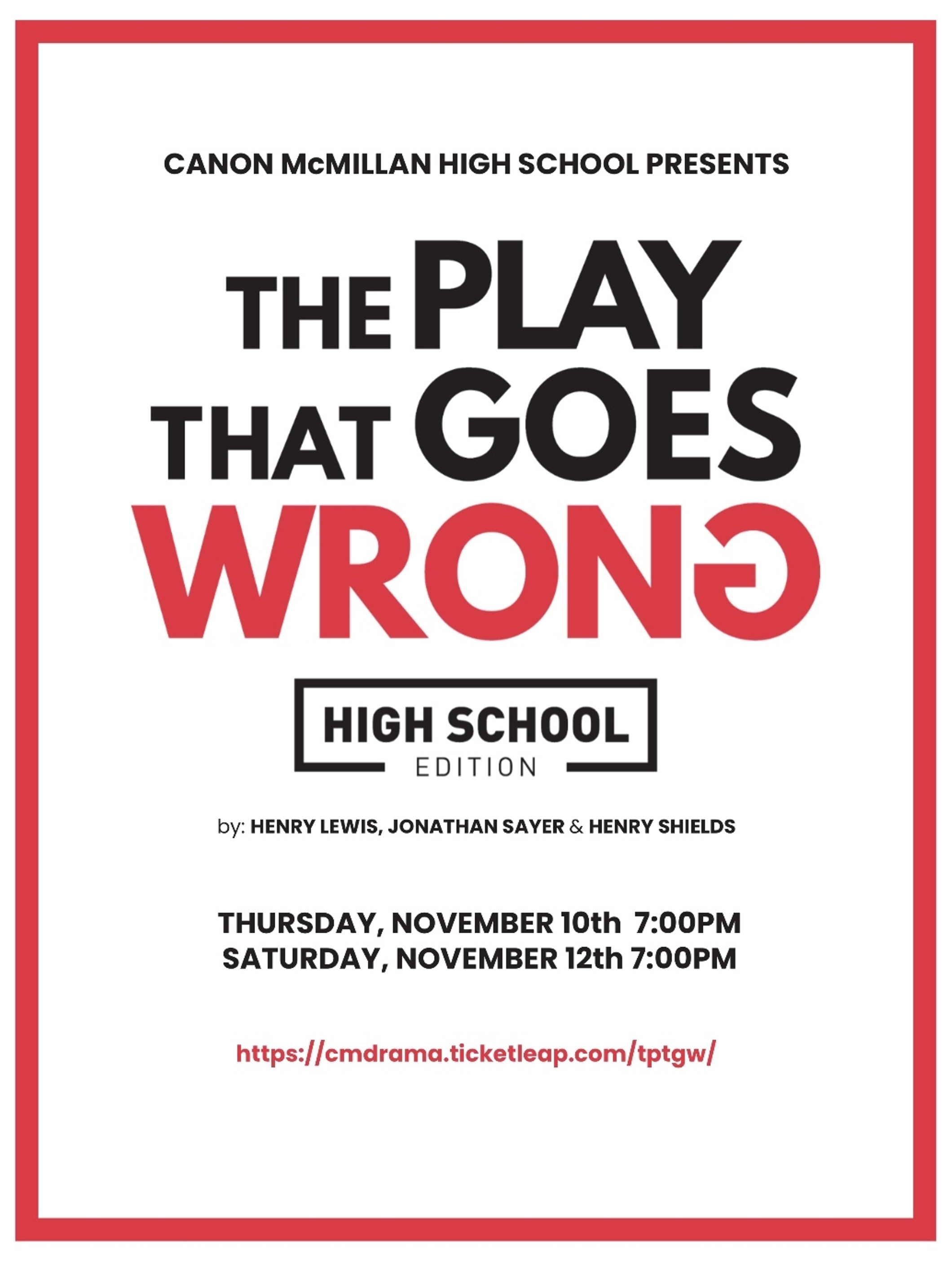 The Play That Goes Wrong At Canon McMillan Performances November 11 the-play-that-goes-wrong-at-canon-mcmillan-performances-november-11
