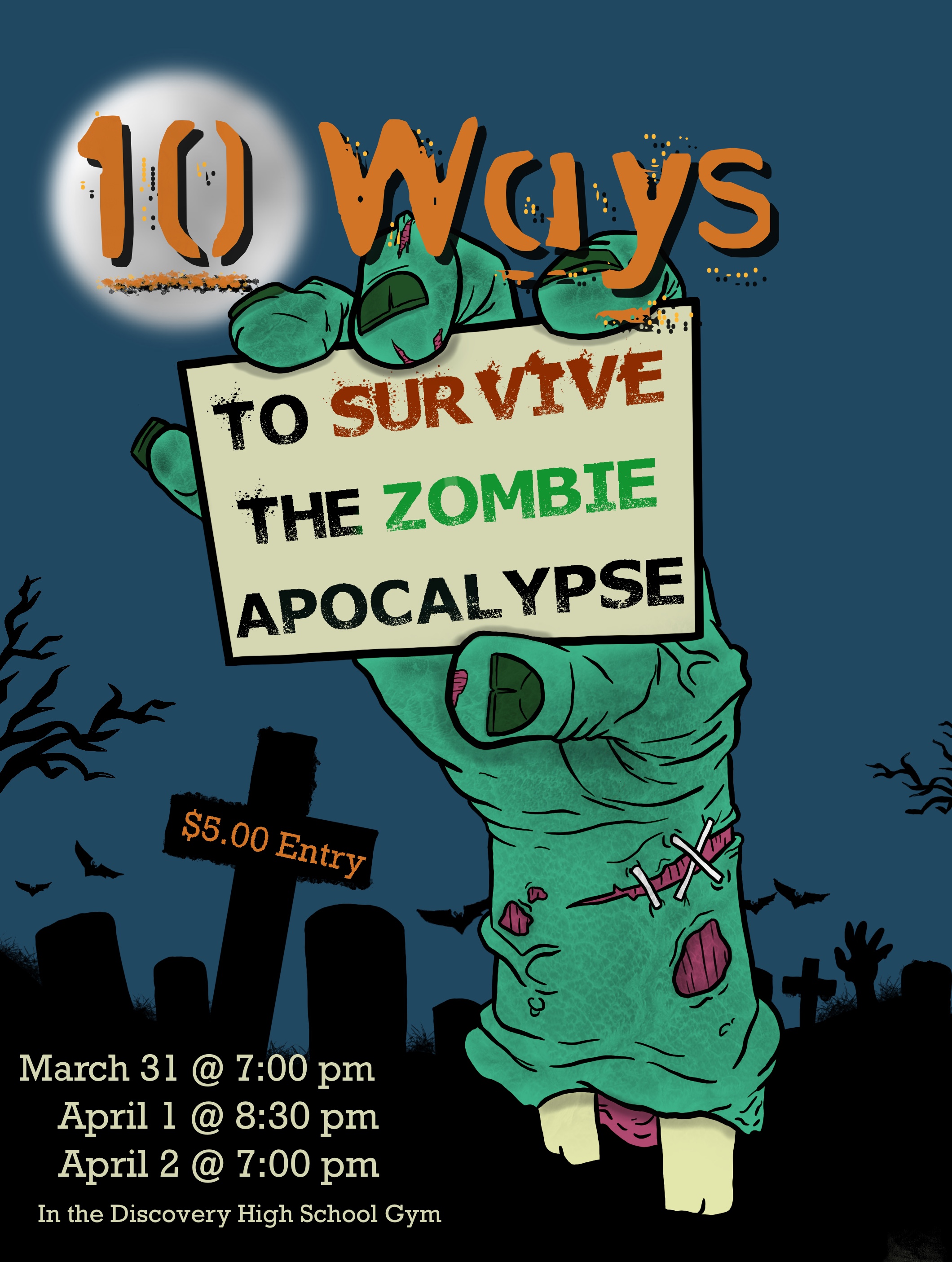 10 Ways To Survive The Zombie Apocalypse Logo Theatre Artwork