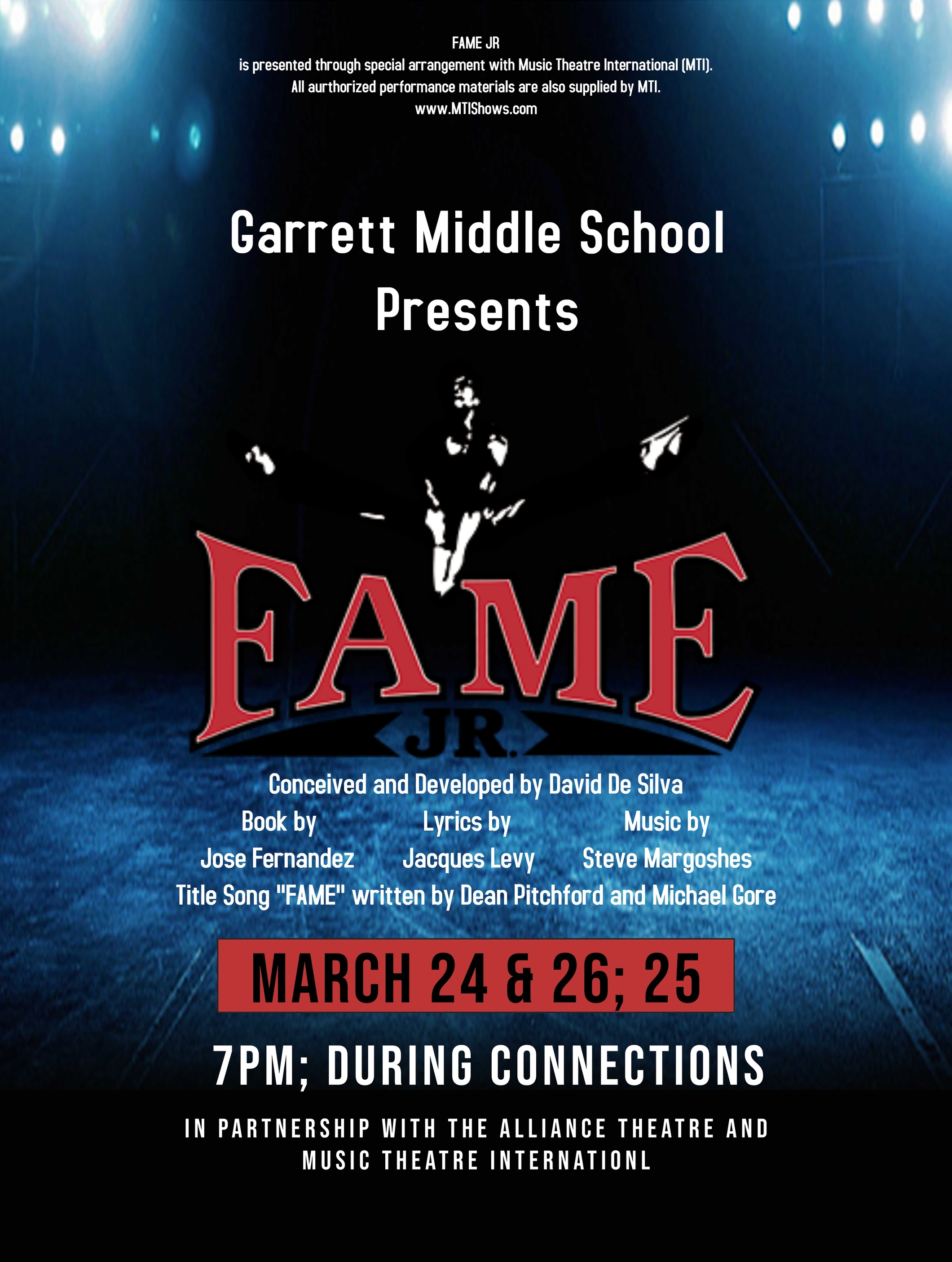 Fame JR. at Garrett Middle School - Performances March 24, 2020 to
