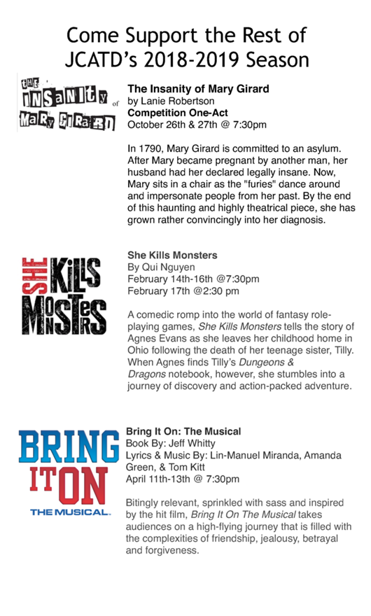 Working At Jefferson County Academy Of Theatre And Dance Performances September 6 18 To September 9 18 Back Page Page 16