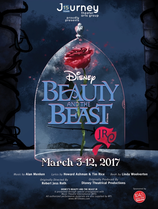 Disney S Beauty And The Beast Jr At Journey Theater Arts Group Performances March 3 2017 To March 12 2017 Cover