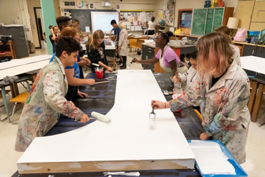 Students painting