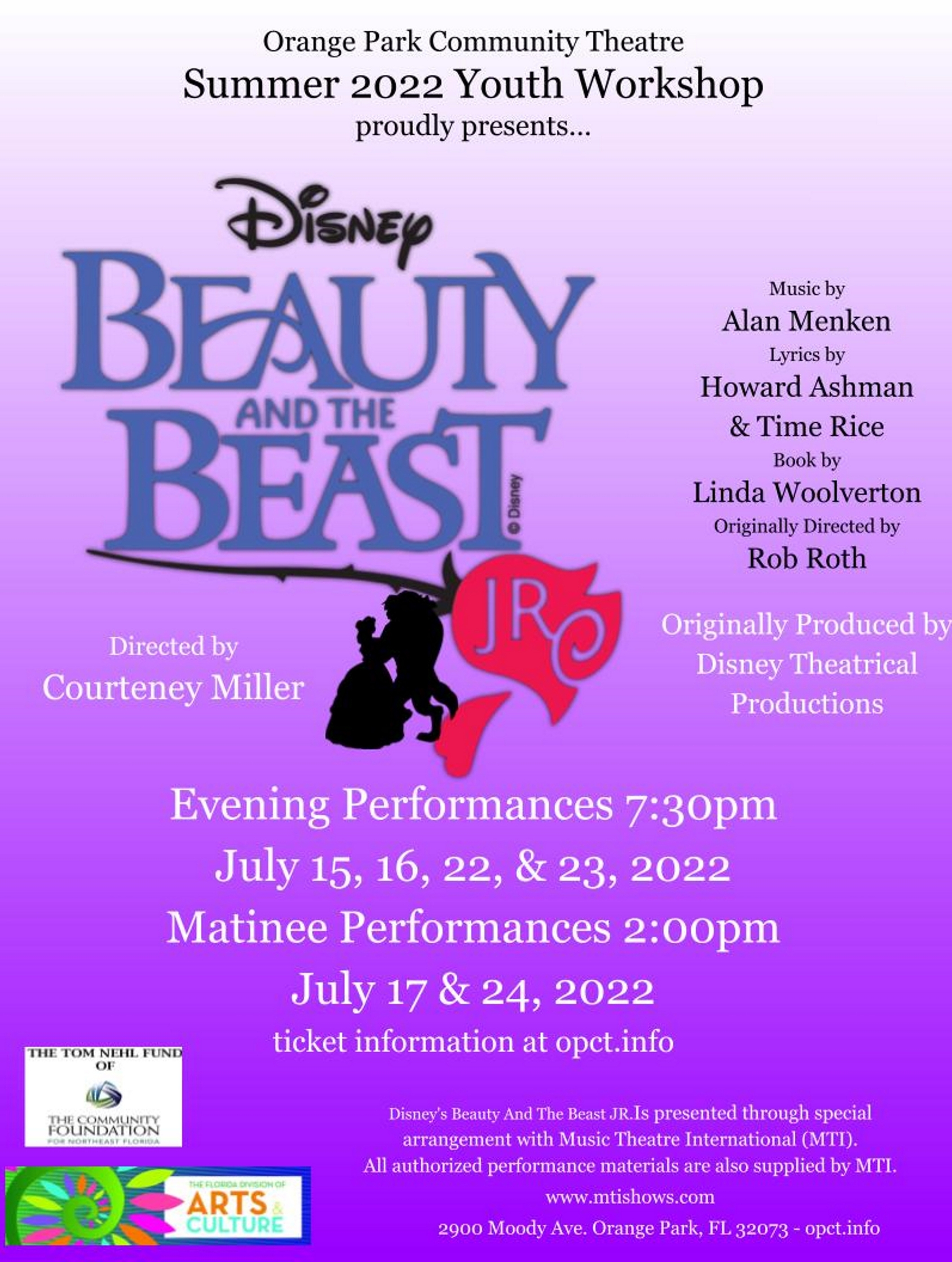 Disney's Beauty and the Beast JR. at Orange Park Community Theatre