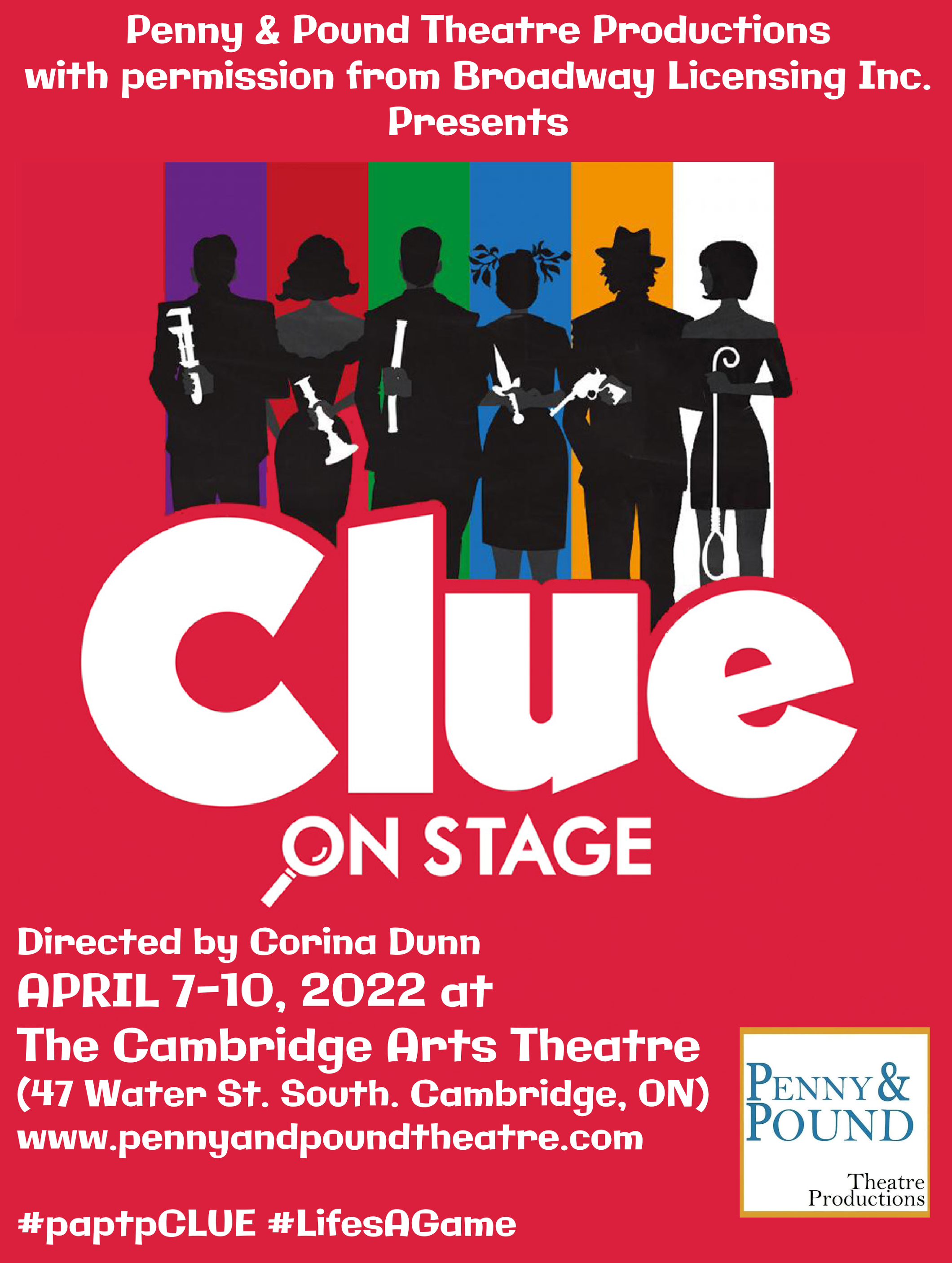 Clue On Stage At Penny Pound Theatre Productions formerly Part 