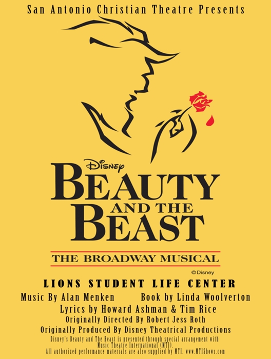 Disney S Beauty And The Beast At San Antonio Christian High School Performances April 6 2018 To April 14 2018 Cover