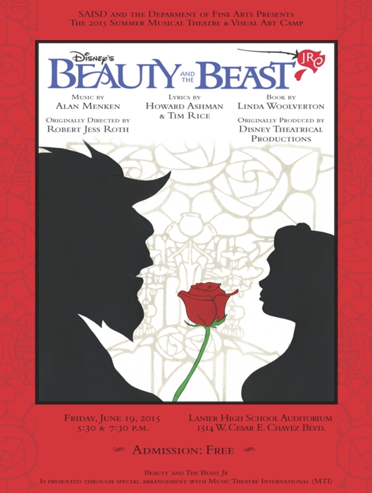 Disney S Beauty And The Beast Jr At San Antonio Isd Fine Arts Performances June 19 2015 Cover
