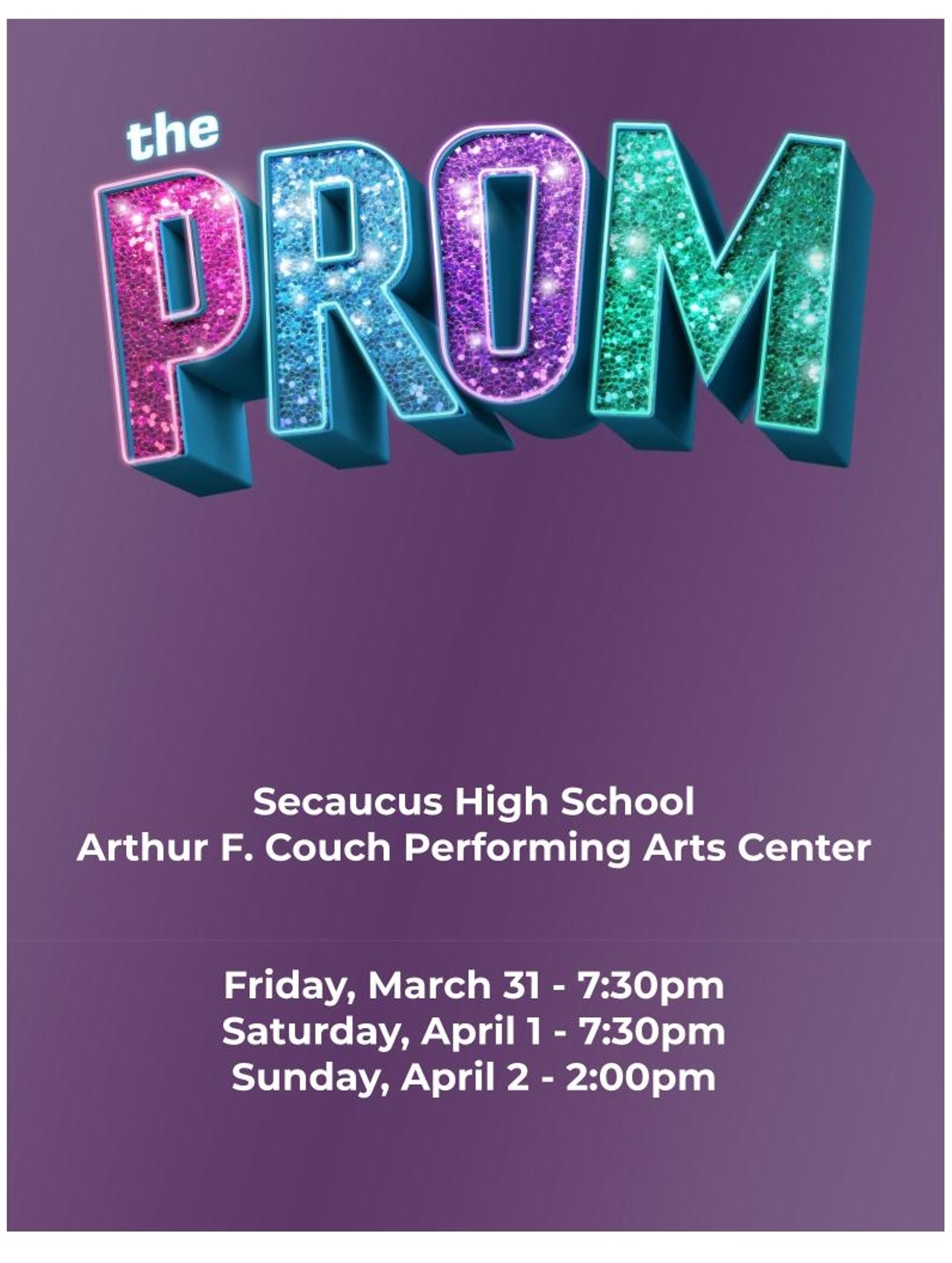 The Prom at Secaucus High School Performances March 31, 2023 to April 2, 2023 Cover
