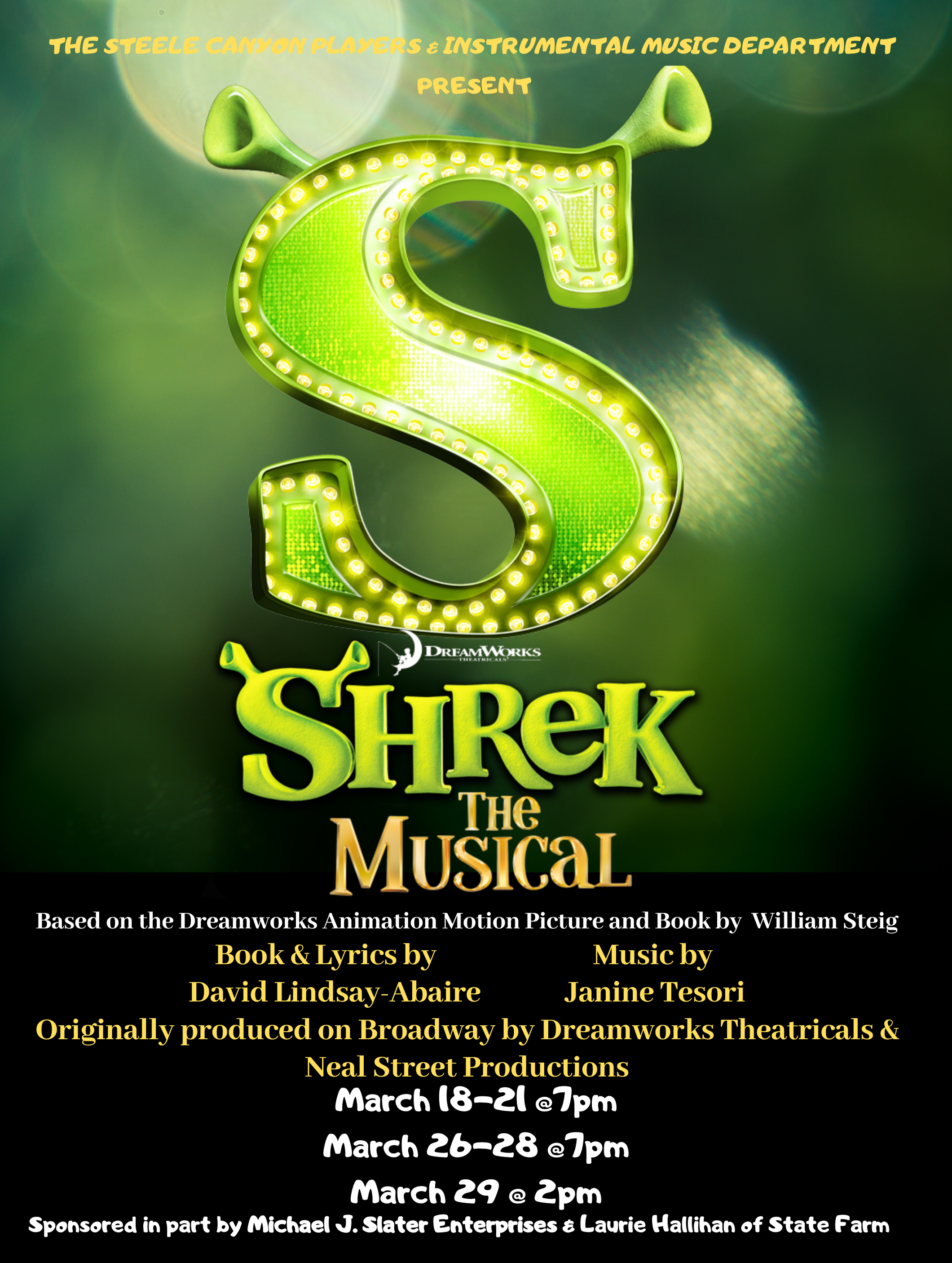 Shrek The Musical At Steele Canyon High Performances March 18