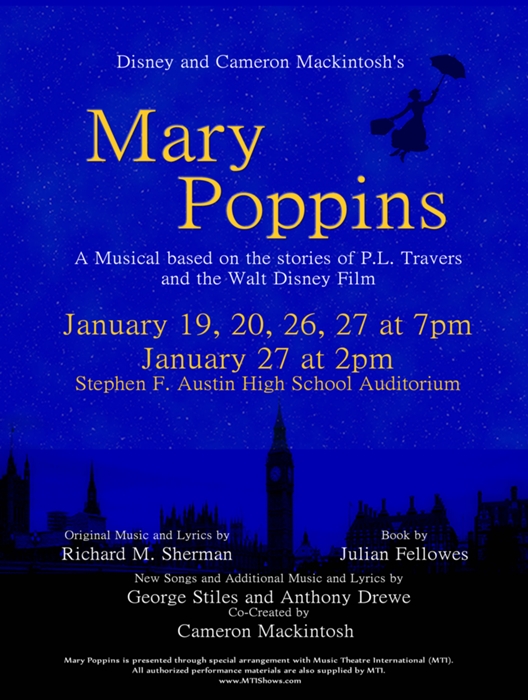 mary poppins at stephen f austin high schoo fort bend isd musical program covers